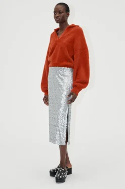 STINE GOYA Straight Midi Skirt - Steel Grey SteelGrey Cheap