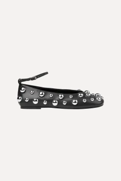 STINE GOYA Studded Ballerina - Jet Black JetBlack Fashion