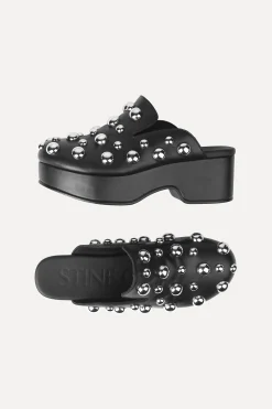 STINE GOYA Studded Clog - Jet Black JetBlack Best