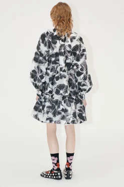 STINE GOYA Tier Voluminous Ruffle Mini Dress - Anemone Jacquard AnemoneJacquard Hot