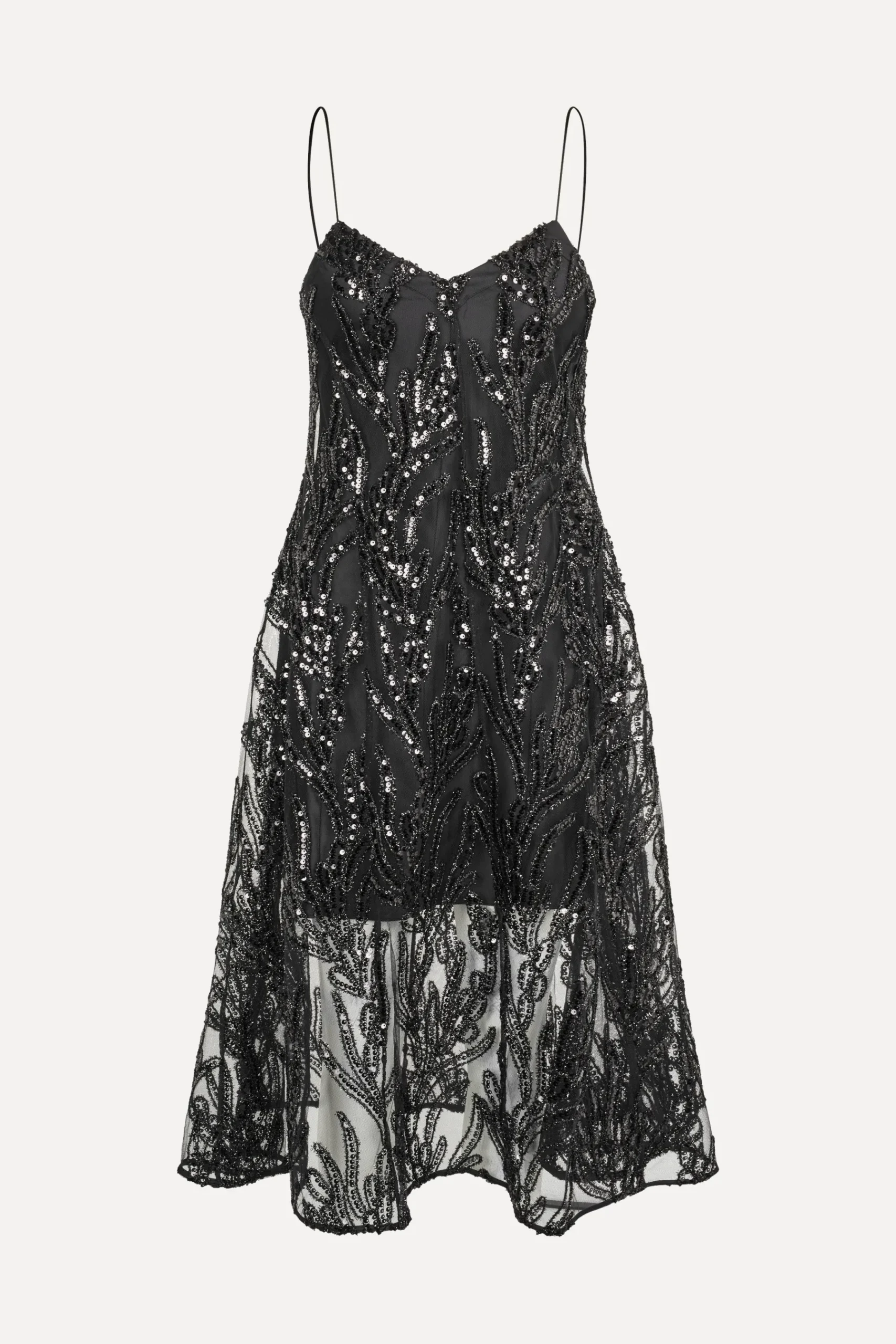 STINE GOYA V Neck Midi Dress - Abstract Embellishment AbstractEmbellishment Cheap