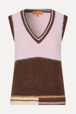 STINE GOYA V Neckline Vest - Multi Stripes MultiStripes Cheap