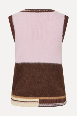 STINE GOYA V Neckline Vest - Multi Stripes MultiStripes Cheap