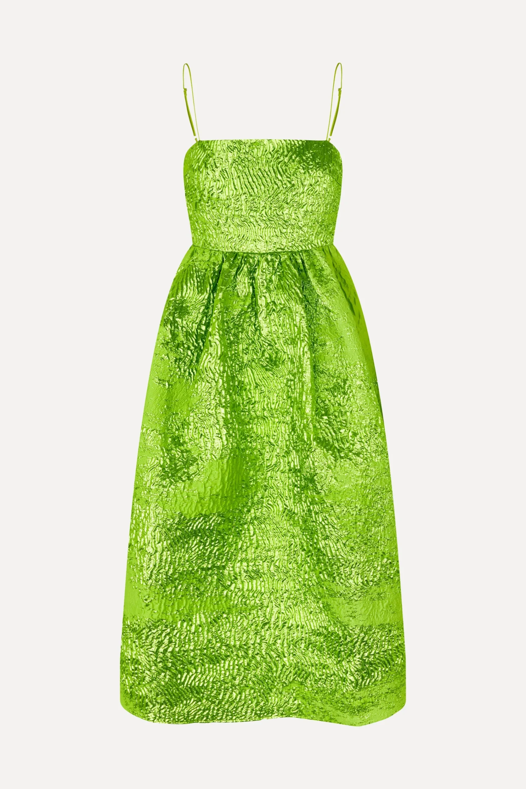 STINE GOYA Voluminous Gathered Midi Dress - Green impressionist hue Greenimpressionisthue New
