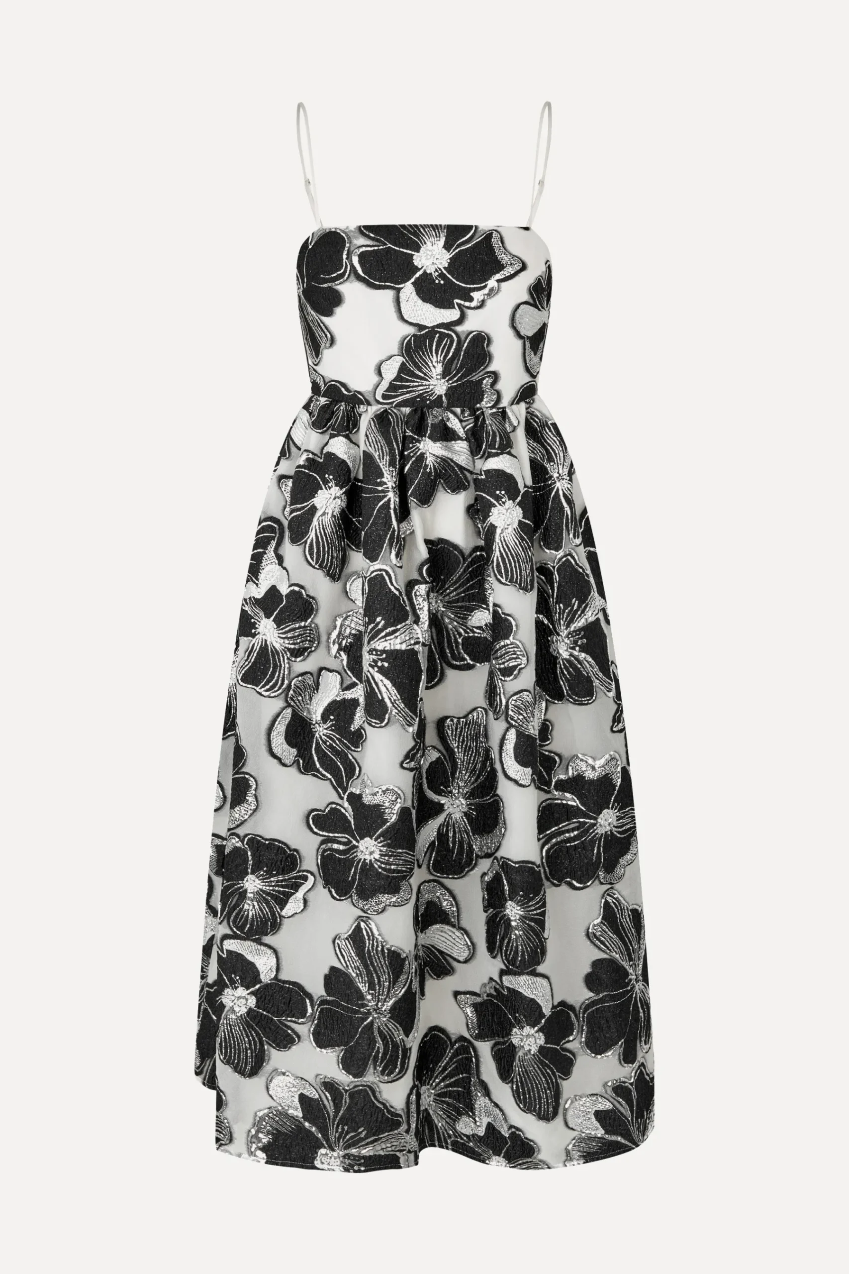 STINE GOYA Voluminous Gathered Midi Dress - Anemone Jacquard AnemoneJacquard Hot