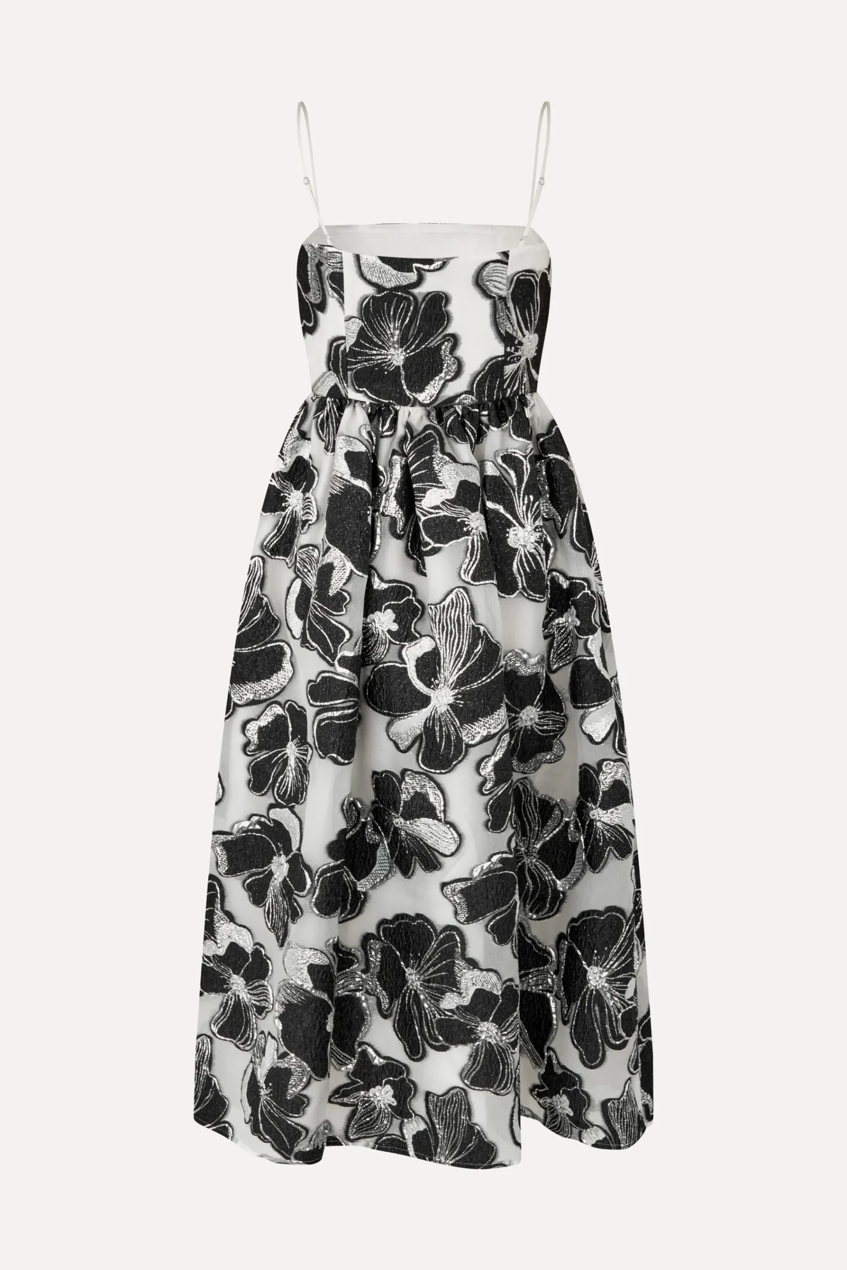 STINE GOYA Voluminous Gathered Midi Dress - Anemone Jacquard AnemoneJacquard Hot