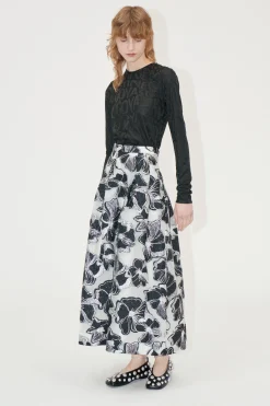 STINE GOYA Voluminous Midi Skirt - Anemone Jacquard AnemoneJacquard Fashion