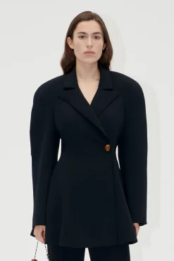 STINE GOYA Voluminous Mini Coat Dress - Black Outlet